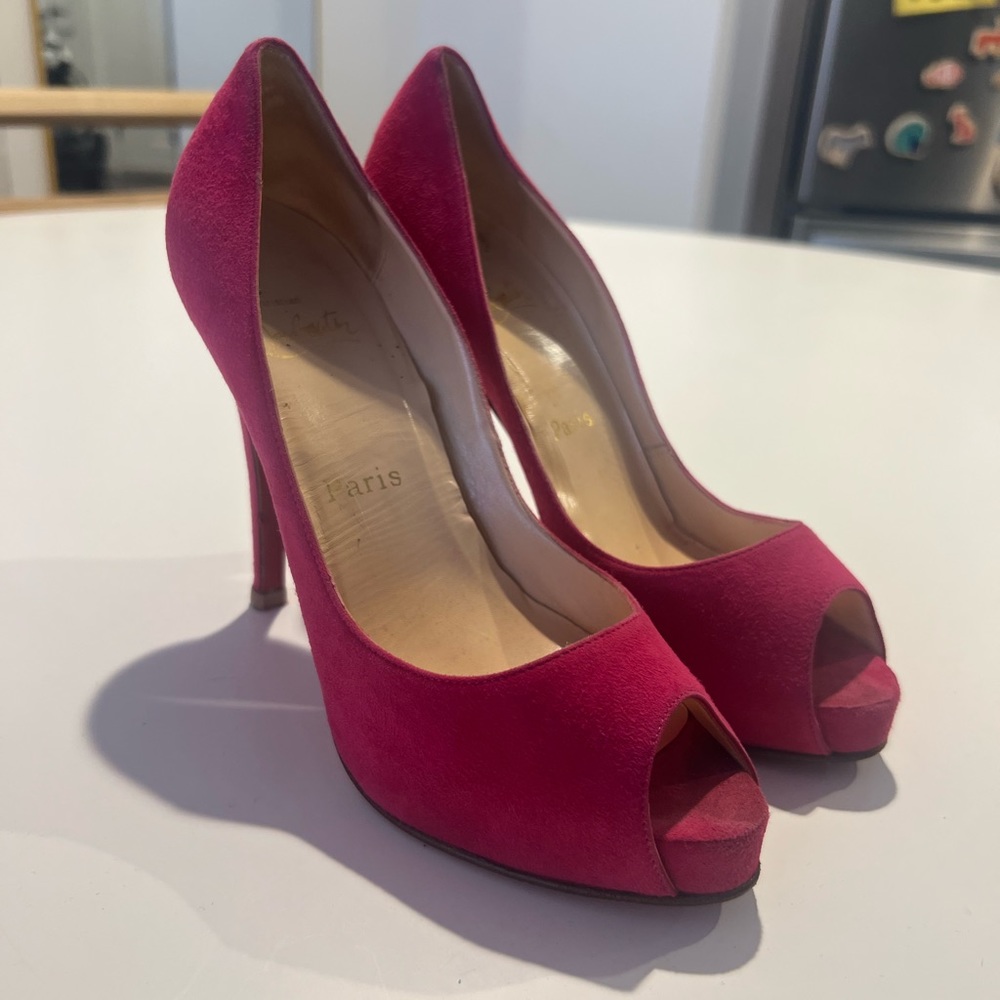 Christian Louboutin Suade Peeptoe Pumps